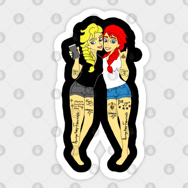 sharon and dawn Sticker by tiffytiff